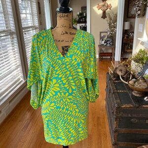 Trina Turk Trellis V-Neck Tunic Swim Cover-Up Dress